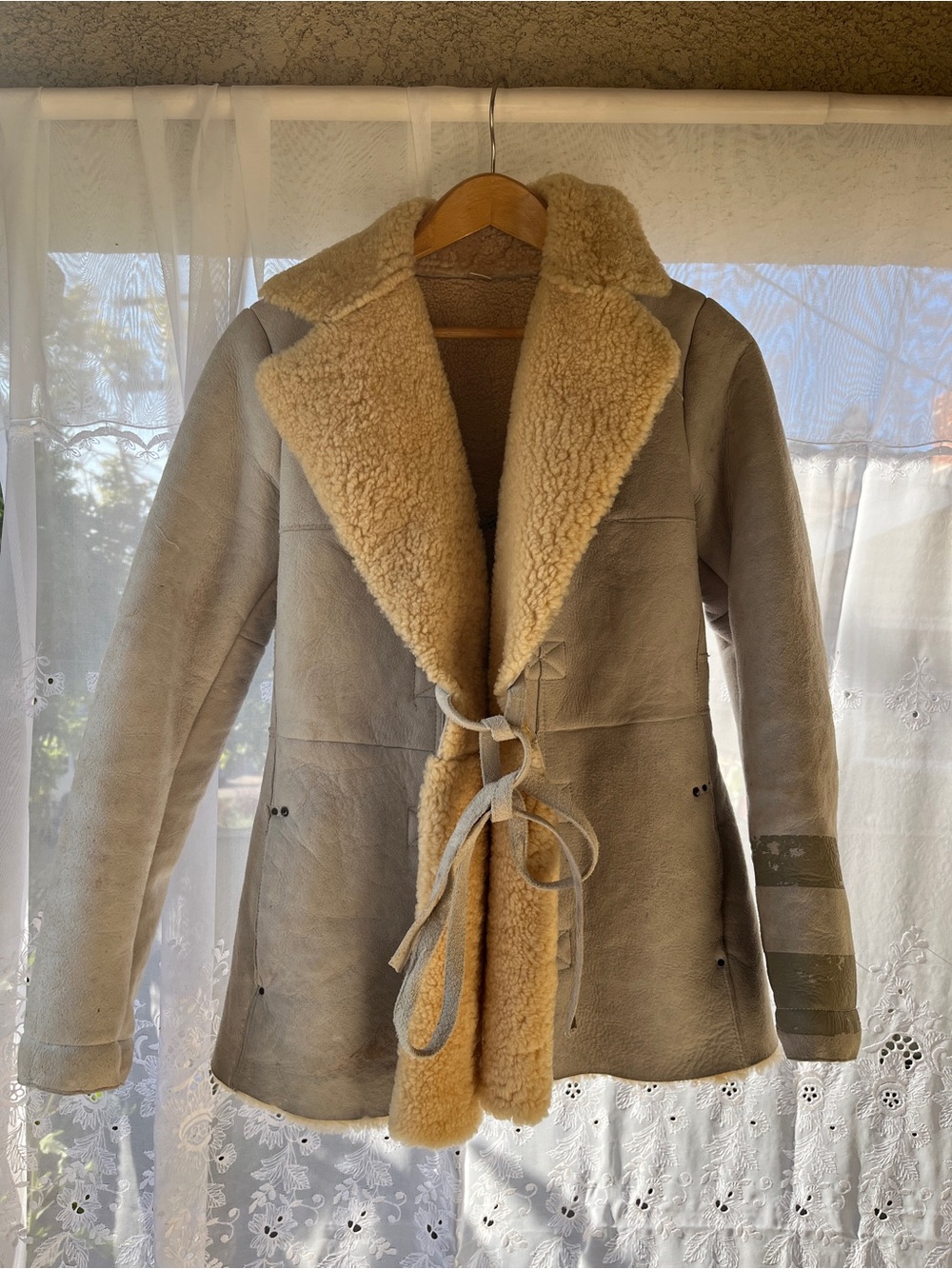 Vintage Diesel Leather Shearling Coat